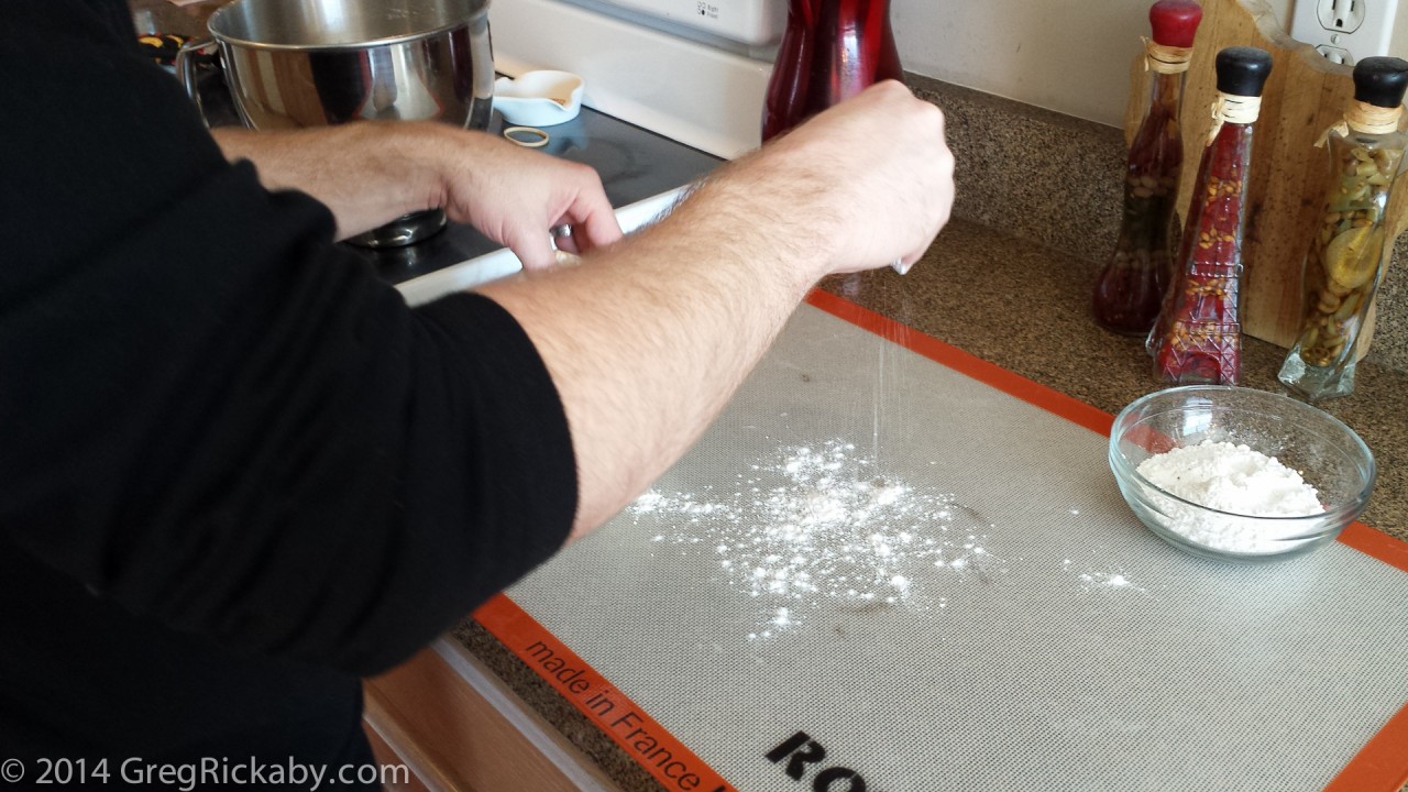 Sprinkle some flour on your work surface.